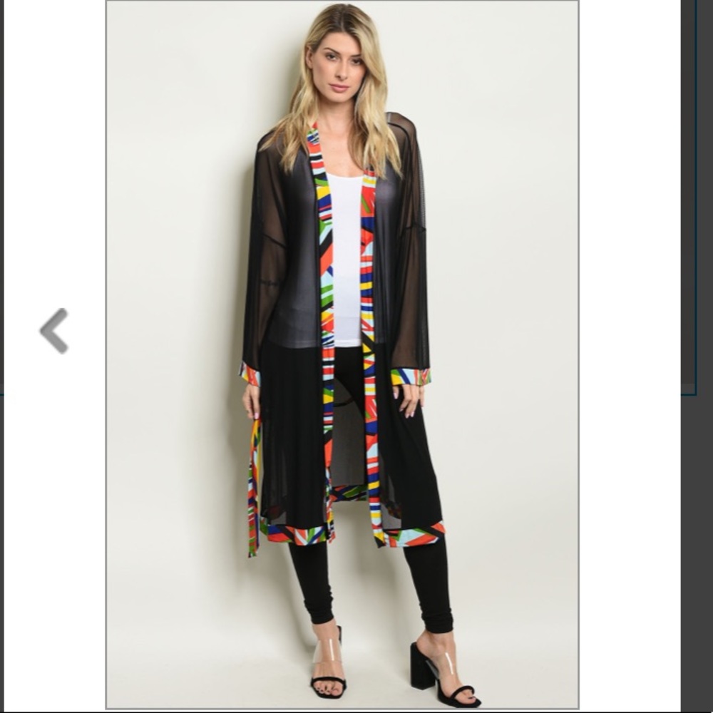 Sheer Multi Color Kimono